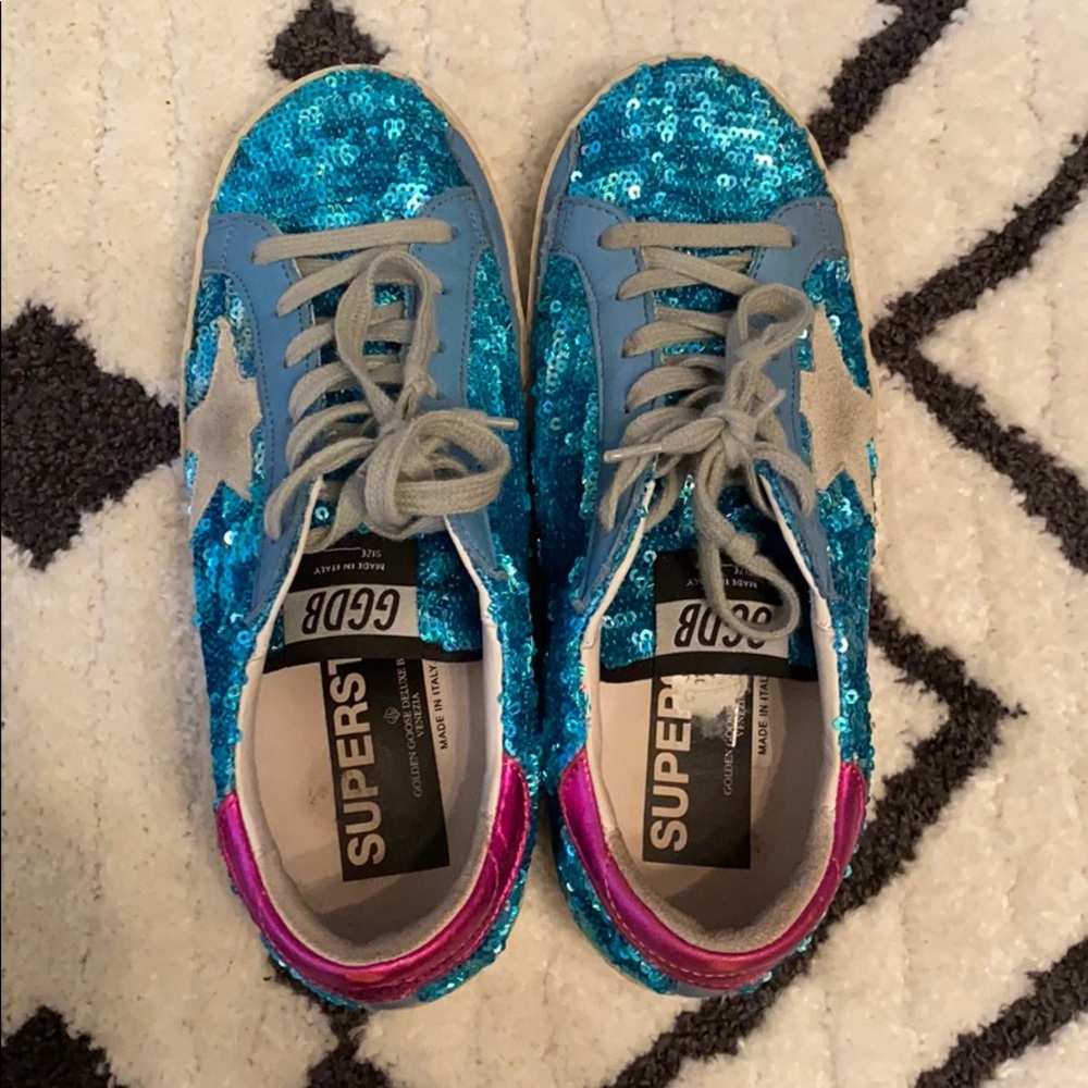 Blue sequin golden gooses